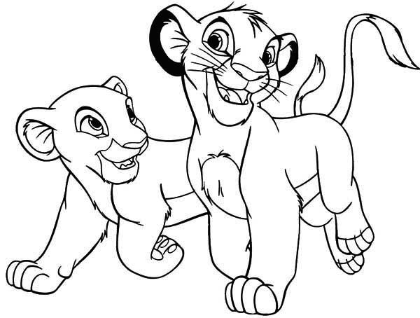 600x454 Lion King, The Lion King Simba And His Girlfriend Coloring Page