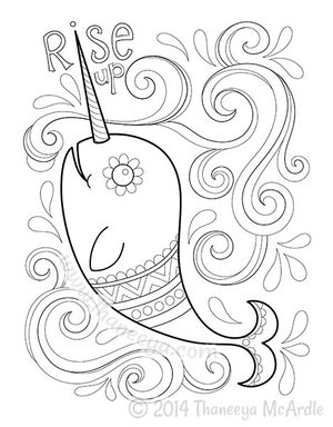300x384 Narwhal Coloring Page From Hipster Coloring Book Printables