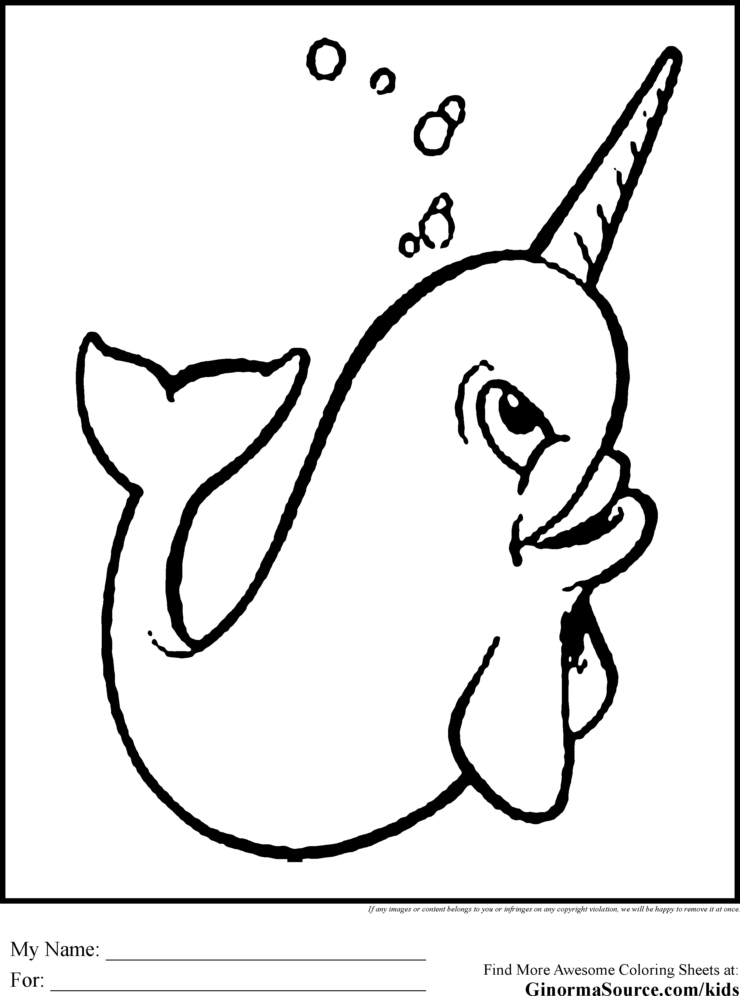 2459x3310 Narwhal Coloring Pages 9