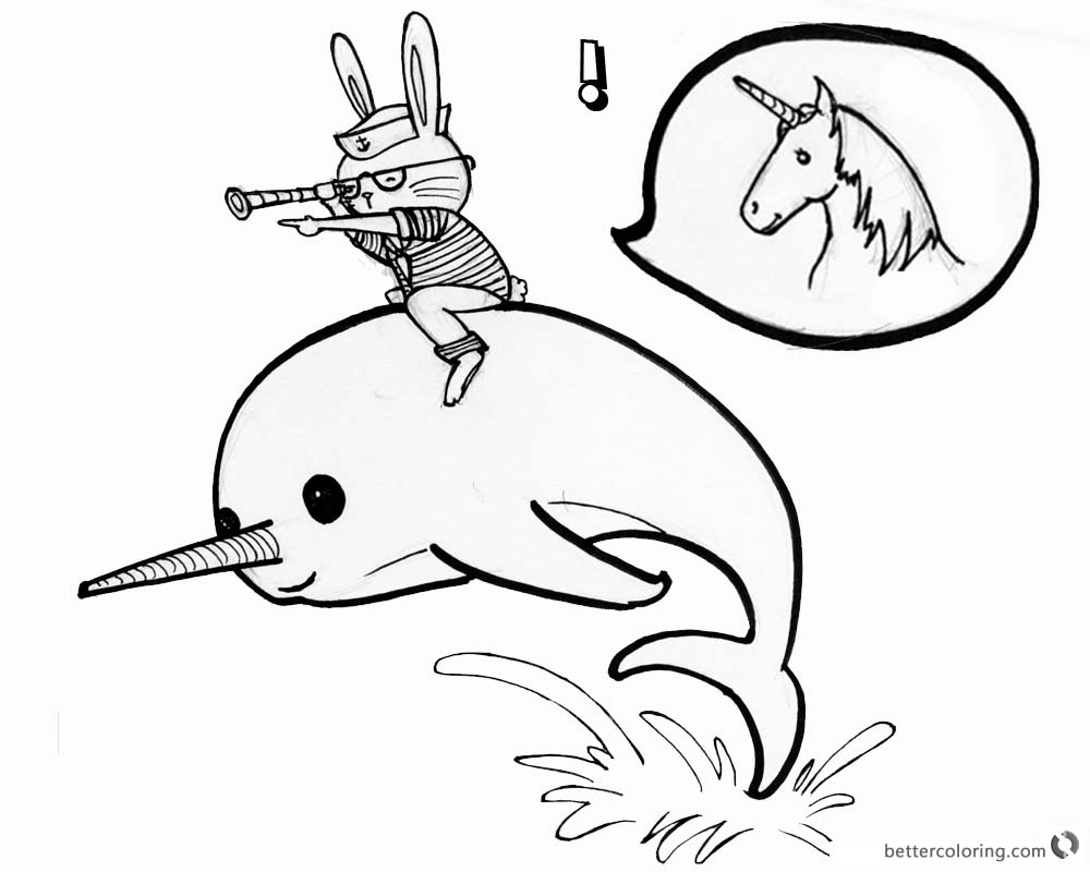 1000x800 Narwhal Coloring Pages Free