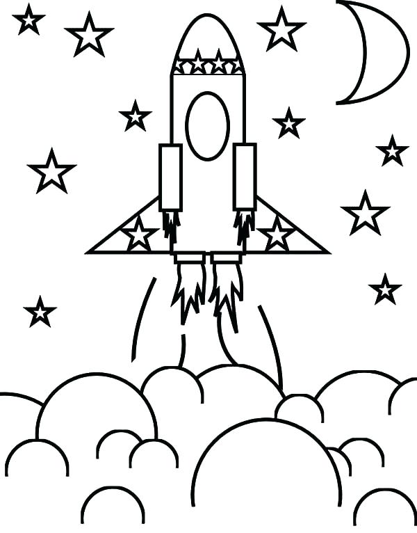 600x766 Space Shuttle Coloring Pages Rocket Ship And The Stars Page