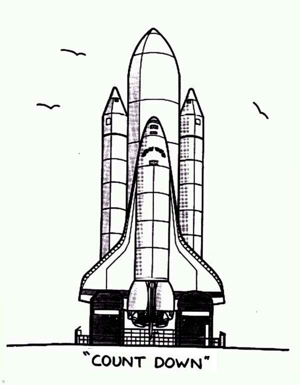 600x768 Nasa Rocket Ship Count Down Coloring Page