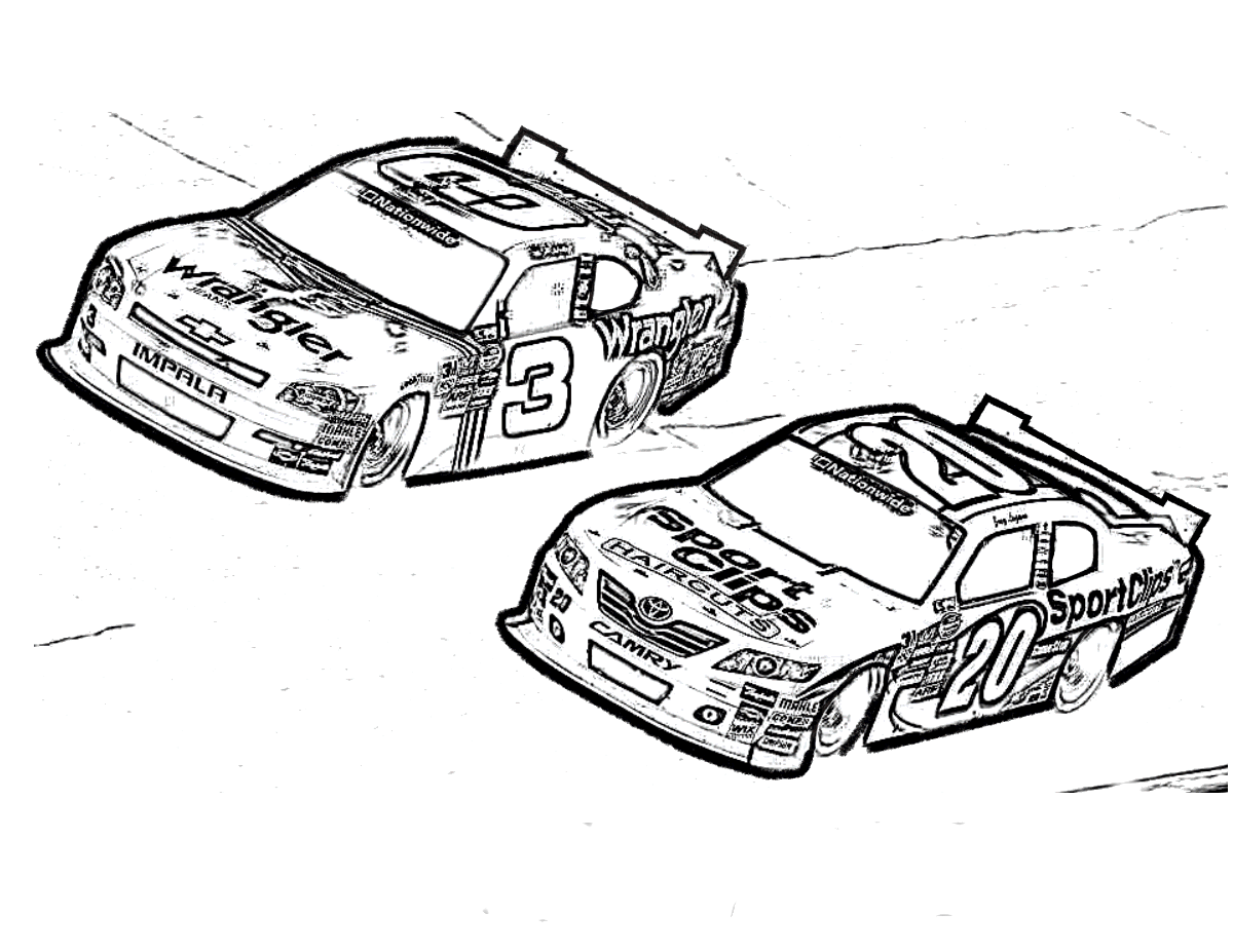1200x927 Full Force Race Car Nascar Coloring Pages