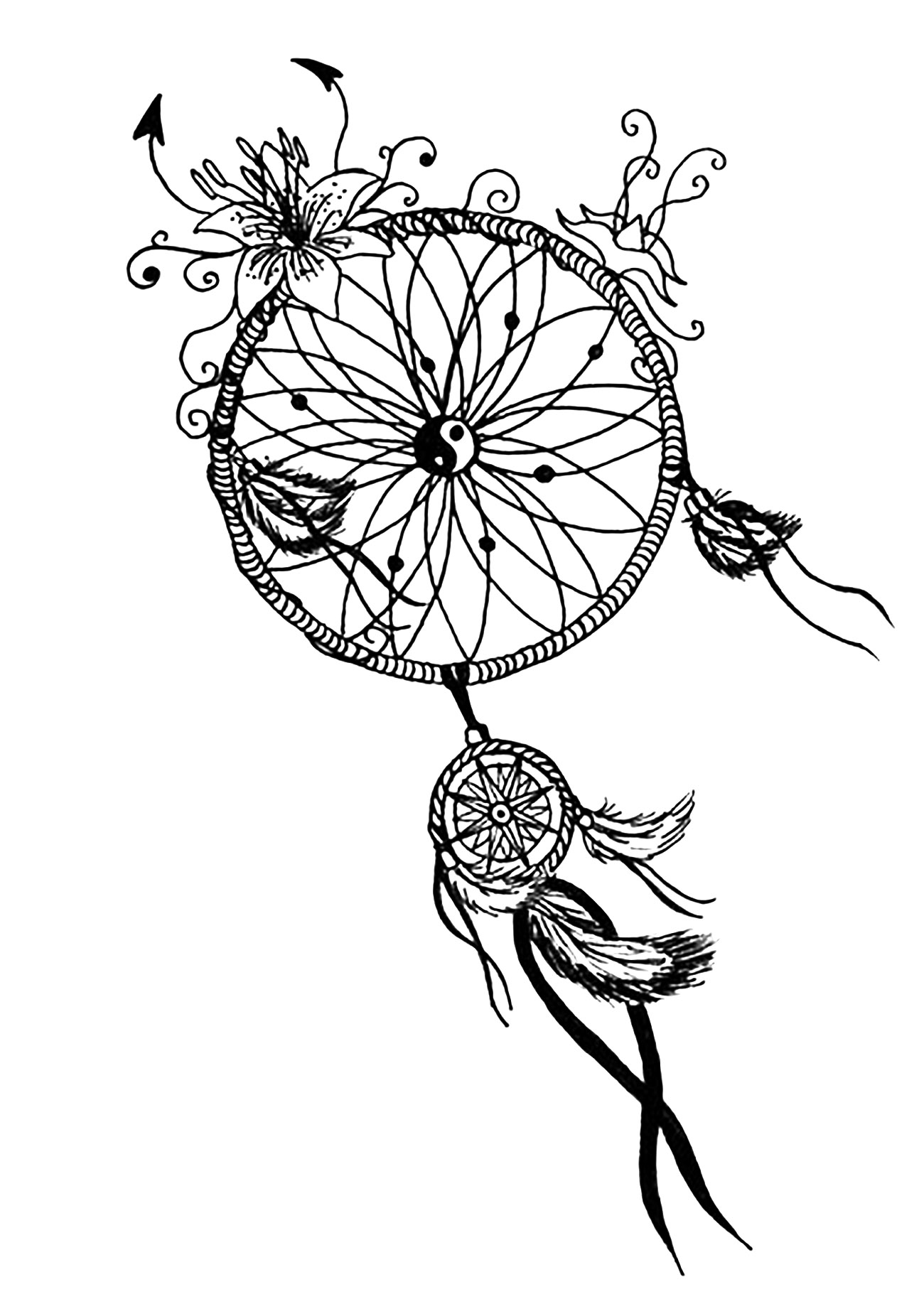 1300x1828 Dreamcatcher Coloring Pages For Adults Justcolor Noticeable Page
