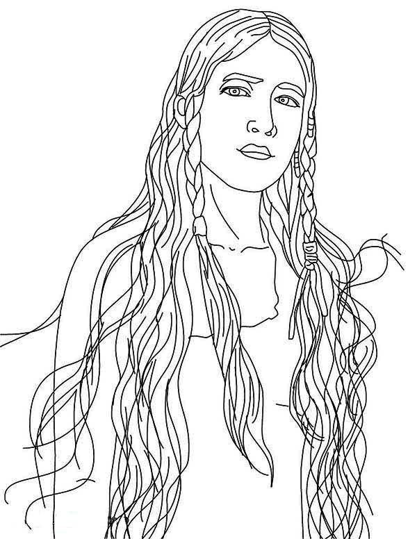 600x776 Beautiful Native American Girl On Native American Day Coloring