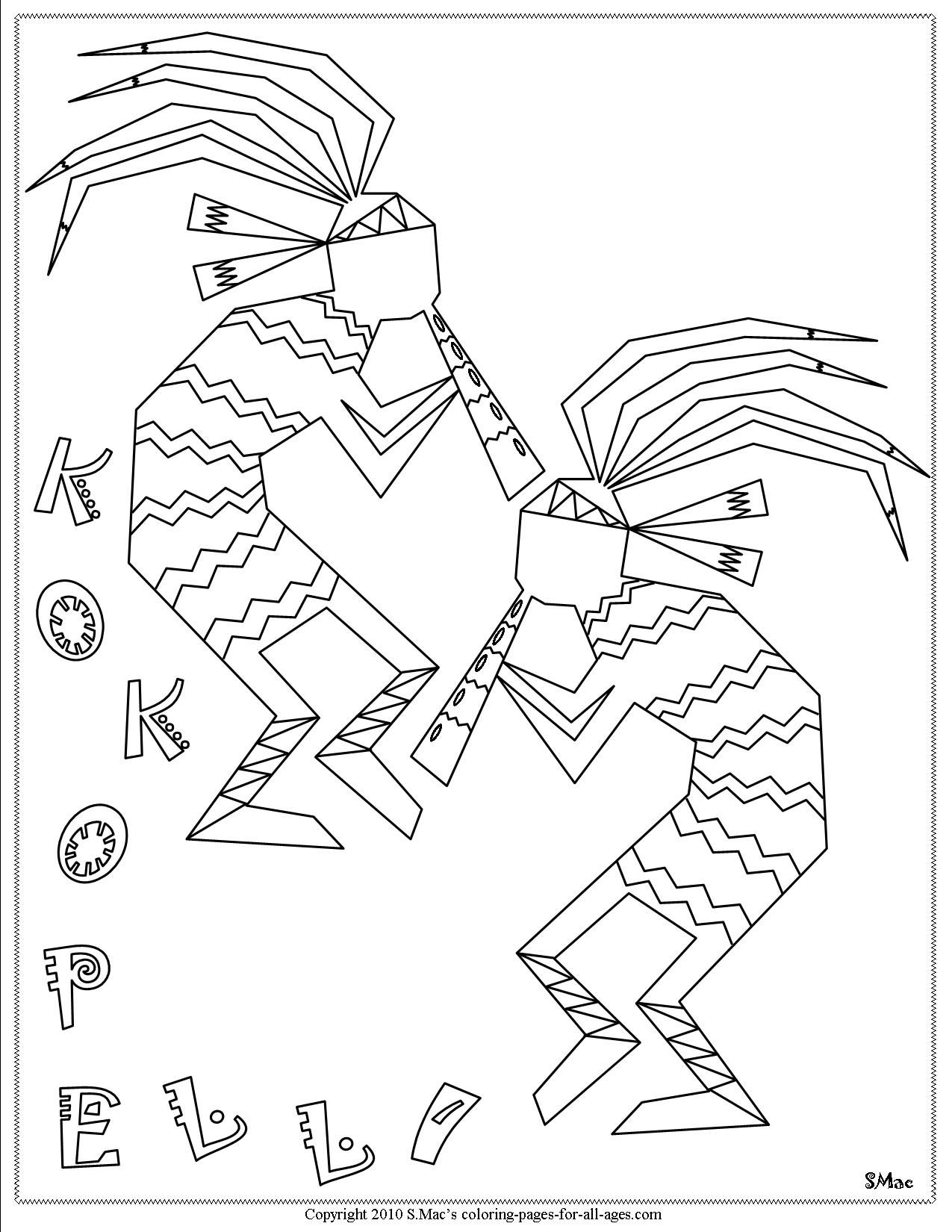 1275x1650 S.mac's Kokopelli Coloring Page Preschool Music