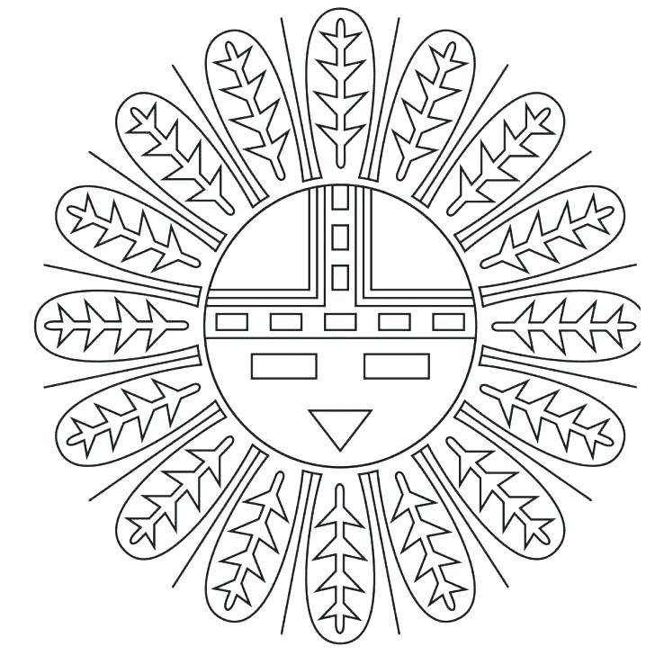728x738 Native Totem With Tribal Symbols For Day Coloring Page Medium Size