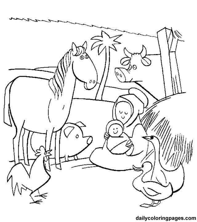 640x722 Nativity Scene Coloring Page Coloring Page For Kids Kids Coloring