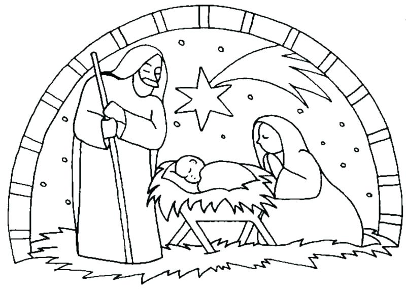 800x573 Nativity Scene Coloring Pages Nativity Coloring Page Coloring