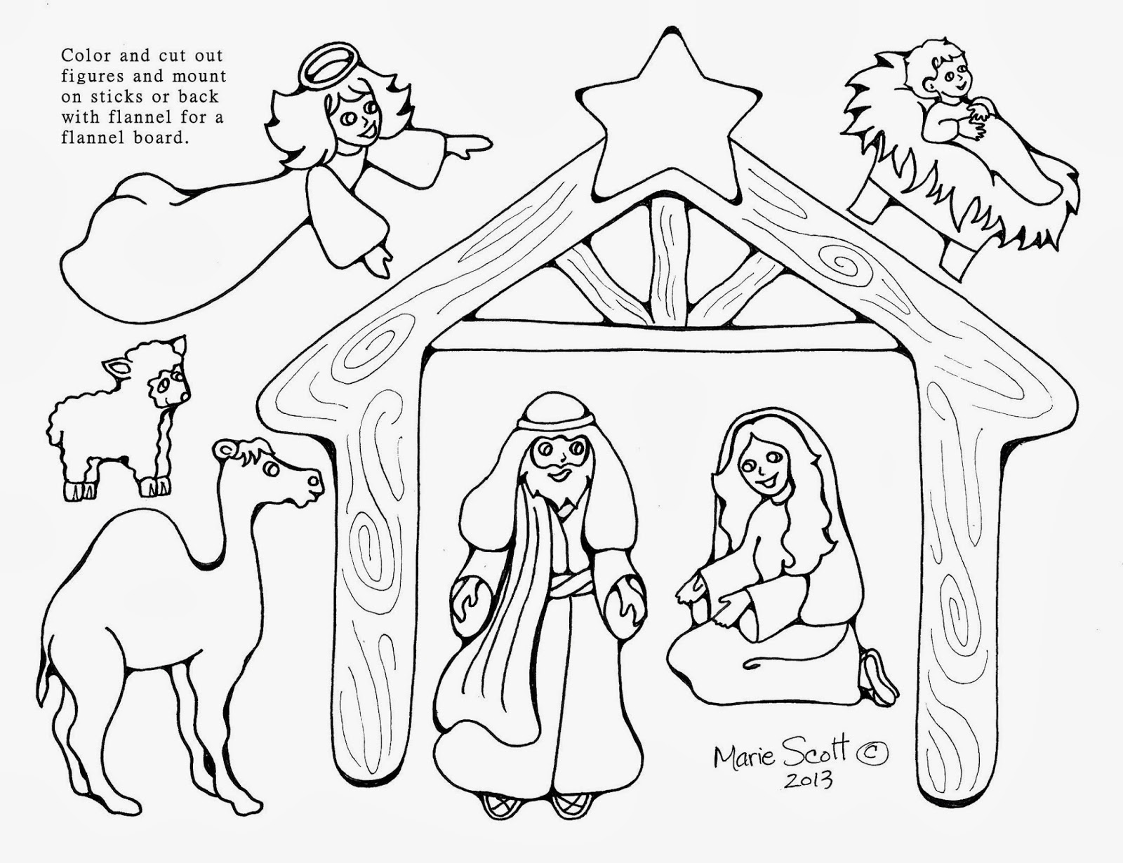 1600x1230 Nativity Scene Coloring Page