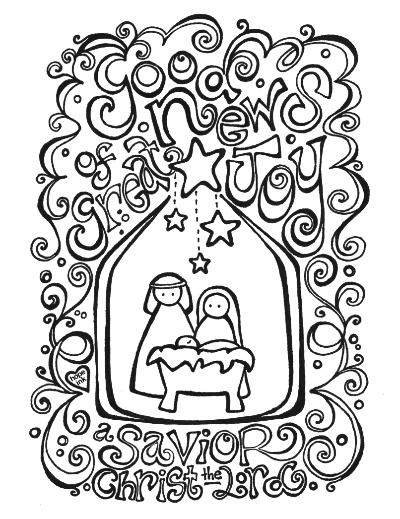 806x1046 Free Nativity Coloring Page