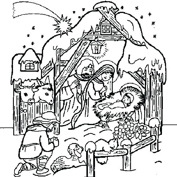 600x600 Nativity Coloring Pages Nativity Coloring Online Page Nativity