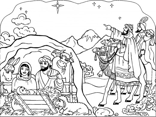 520x391 Nativity Coloring Pages