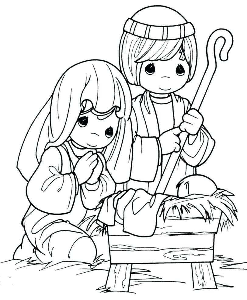 812x983 Coloring Pages ~ Nativity Coloring Page Simple Easy Free Printable