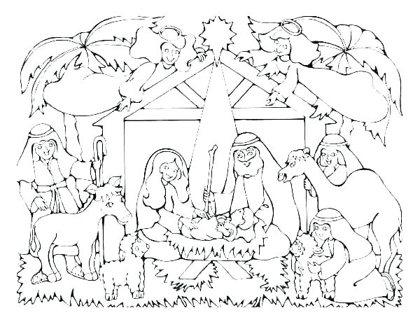 600x460 Printable Nativity Coloring Pages Shippa.co