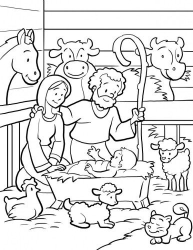 386x500 Nativity Scene Coloring Page .link Is No Longer Active But I