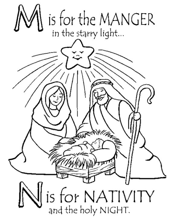 Nativity Scene Coloring Pages Preschoolers