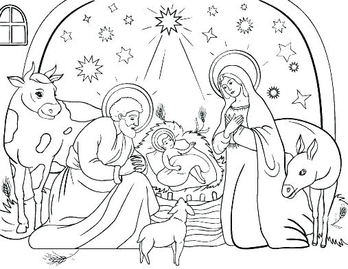 507x392 Manger Coloring Pages And Coloring Pages And With In The Manger