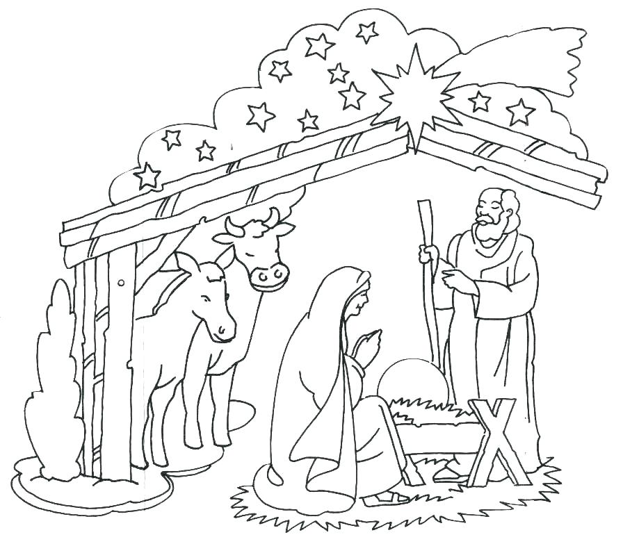 896x783 Nativity Coloring Pages Printable
