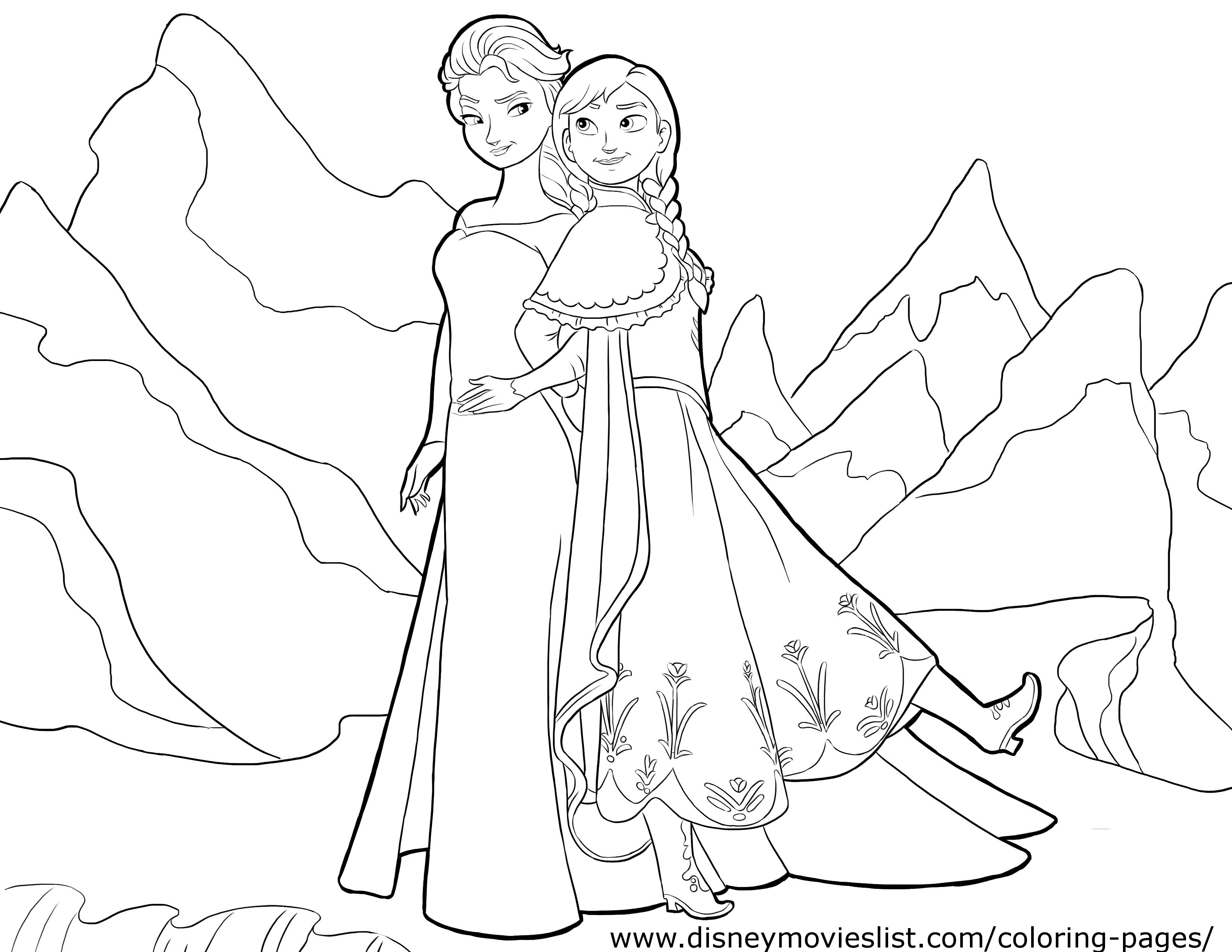 3300x2550 Two Princess Nature Coloring Pages For Kids Free Printable