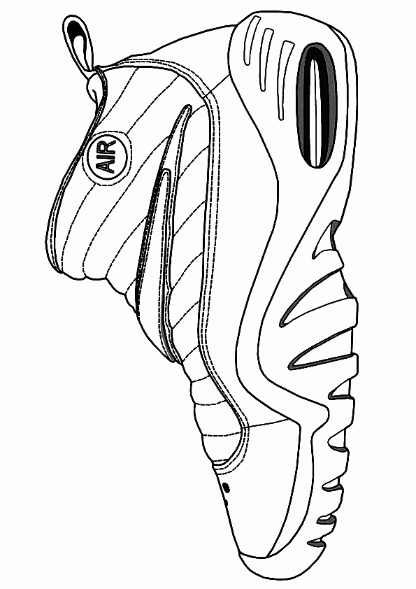 595x842 Printable Apple Kids Coloring Nba Shoes Coloring Pages Ohmygirl.us