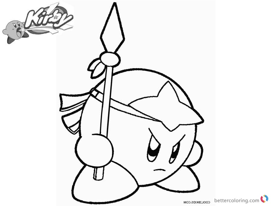 900x680 Kirby Coloring Pages Spear Kirby Picture