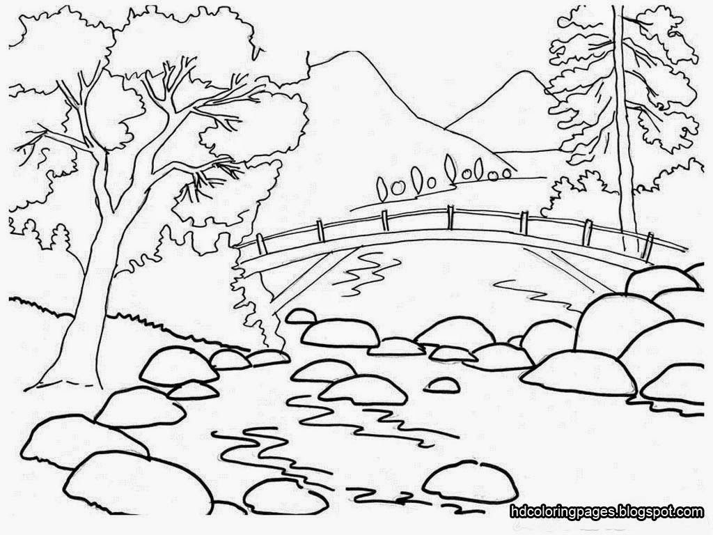1024x768 Farm Scenery Drawings Gardening Coloring Pages For Kids
