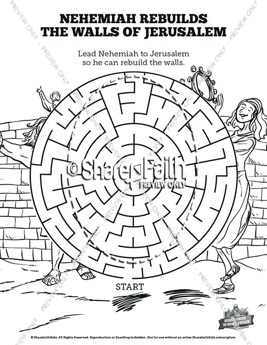 520x673 Nehemiah Coloring Page Nehemiah Coloring Pages Book Of Bible Mazes