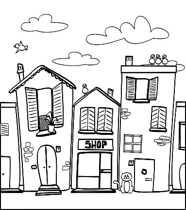 383x433 All About Me My Neighborhood Coloring Book Page.jpg