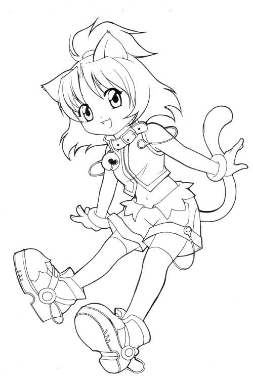 500x749 Anime Girl Neko Coloring Pages Bgcentrum