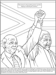 236x316 Printables, Dover Publications, Bw Coloring, Nelson Mandela
