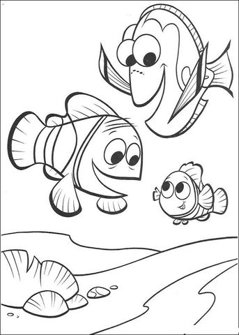 343x480 Marlin, Dory, Nemo Coloring Page From Finding Nemo Category