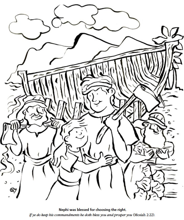 711x849 Nephi Builds A Ship Coloring Page