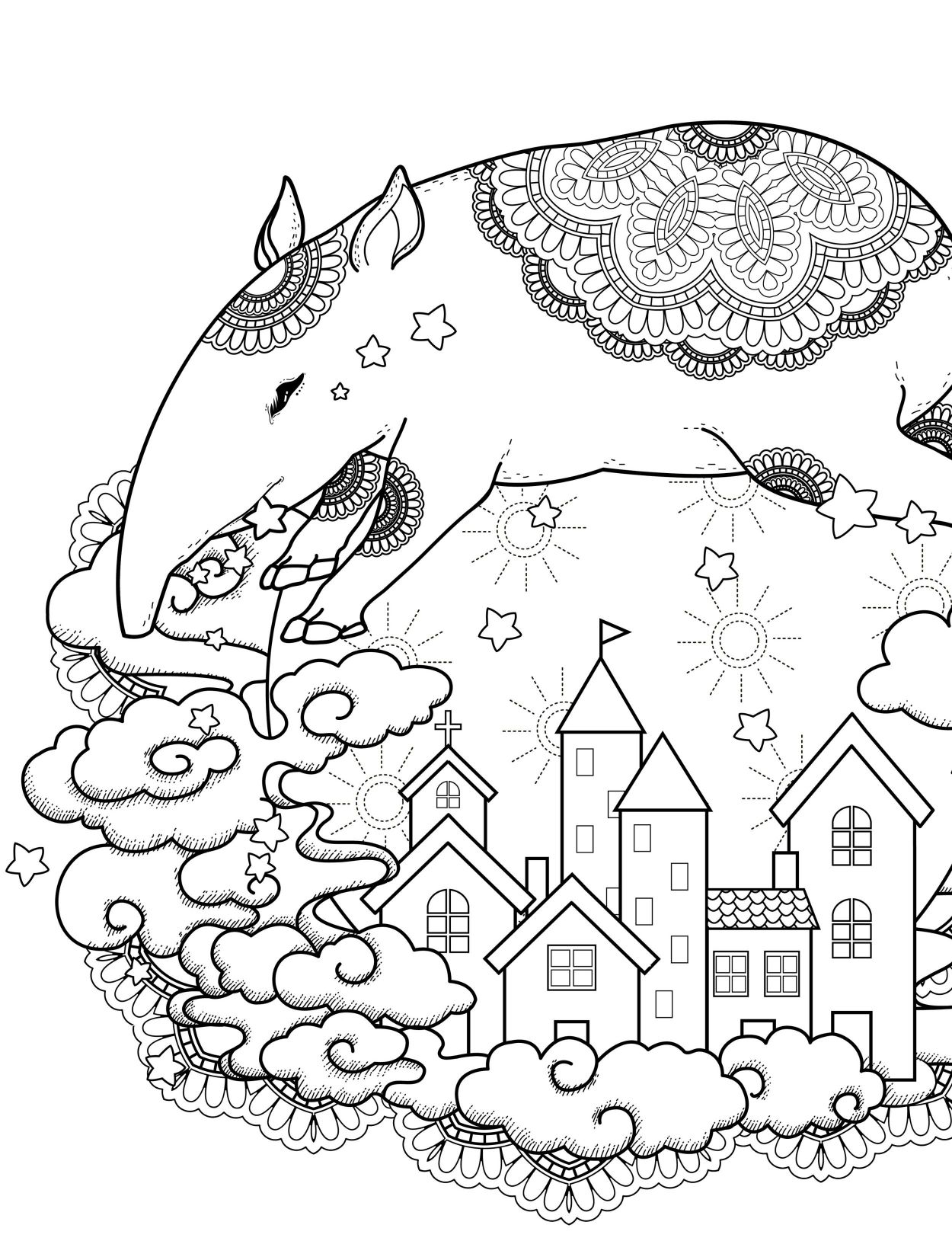 1250x1650 Best Absurdly Whimsical Adult Coloring Page Of Nerdy Pics
