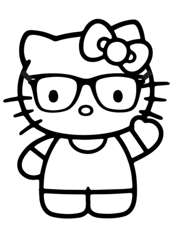 339x480 Hello Kitty Nerd Coloring Page Hello Kitty Hello