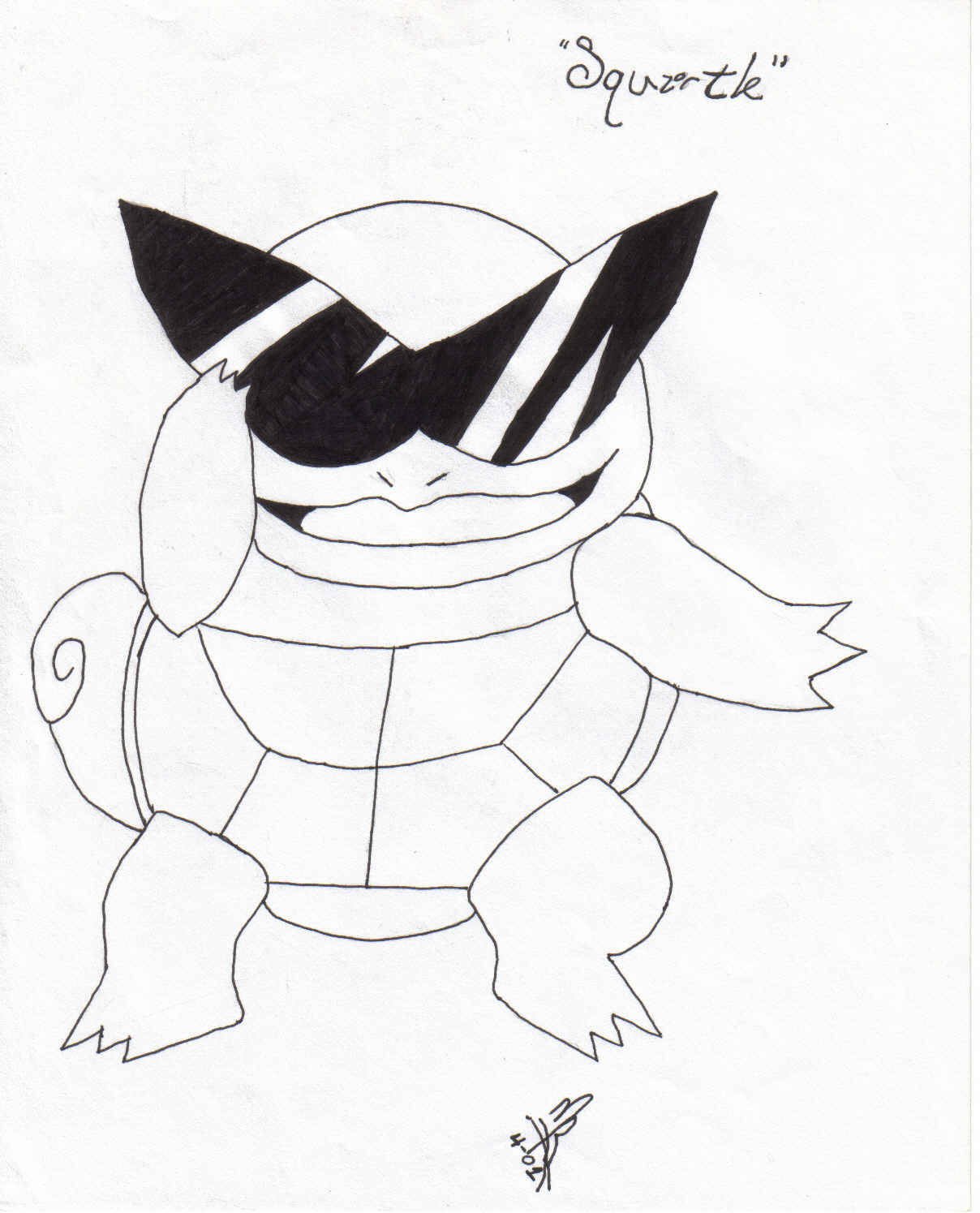 1208x1495 Squirtle With Glasses Drawing