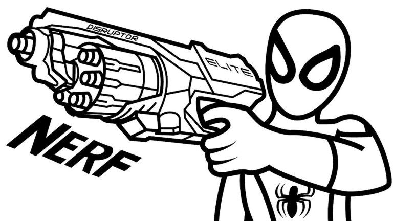 768x432 Nerf Gun Coloring Page To Print Nerf Coloring Pages