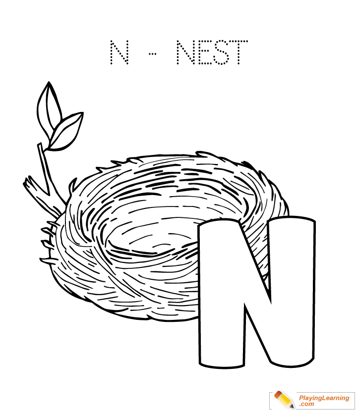 720x830 N Is For Nest Coloring Page For Kids