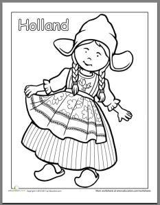 233x299 Kleurplaat Nederland, Kleuteridee.nl , The Netherlands Coloring