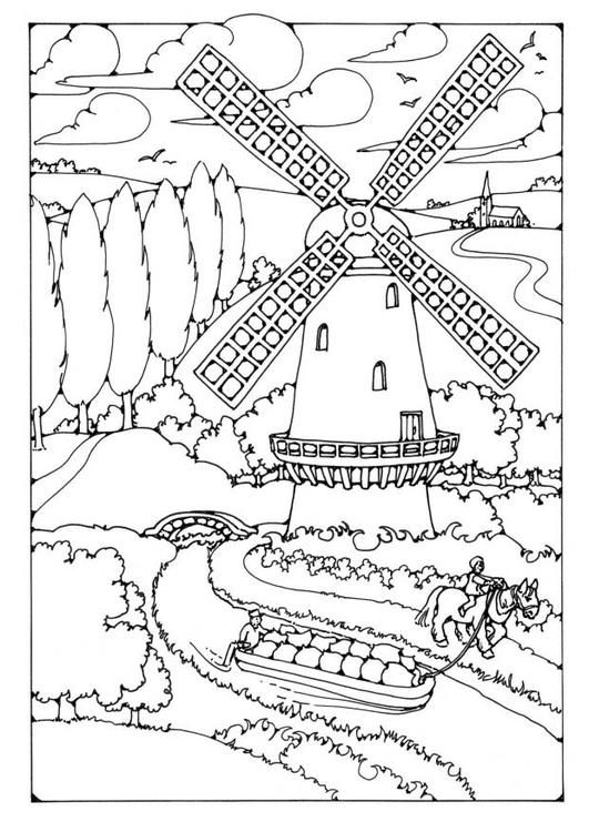 531x750 Pin By Deanna Lea On Color Scenery Pages Windmill
