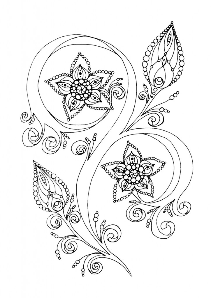 724x1024 15 New Anti Stress Adult Coloring Pages Inspired By Flowers