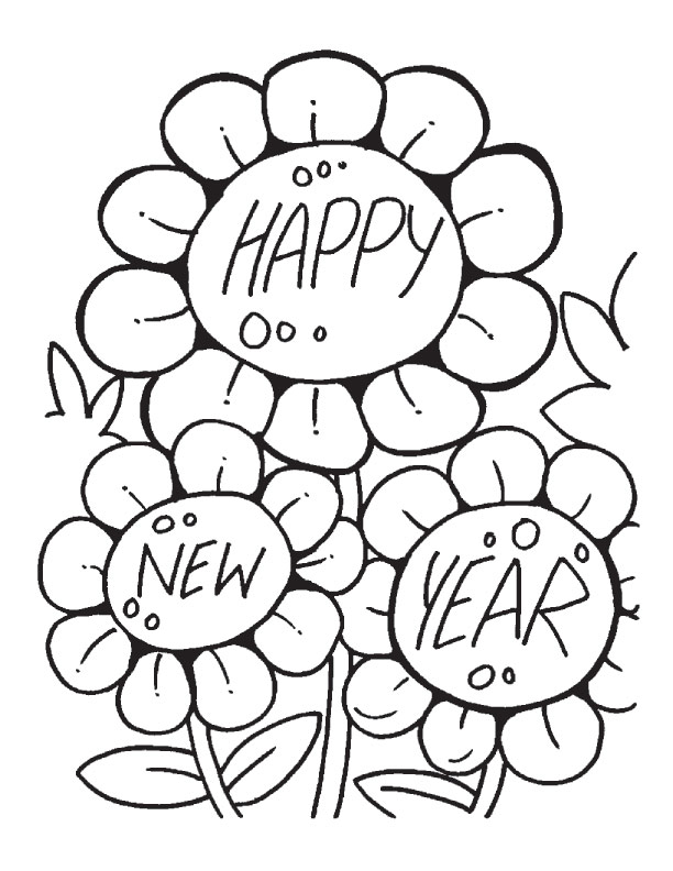 612x792 Happy New Year Coloring Pages 2018