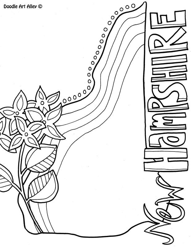 618x799 New Hampshire Coloring Page By Doodle Art Alley Usa Coloring