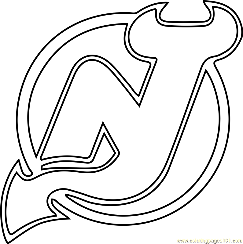 795x800 New Jersey Devils Logo Coloring Page