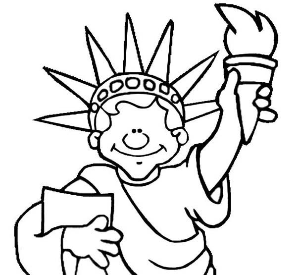 600x555 New Jersey Statue Of Liberty Coloring Page