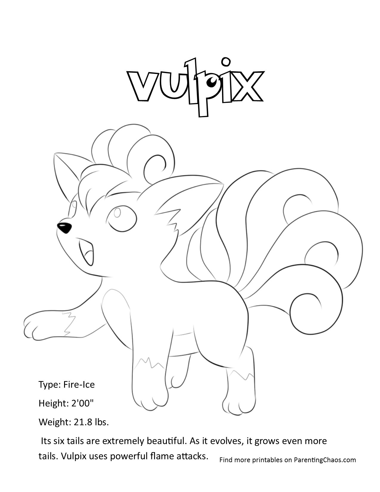 1275x1650 New Pokemon Coloring Pages Of Vulpix Refrence