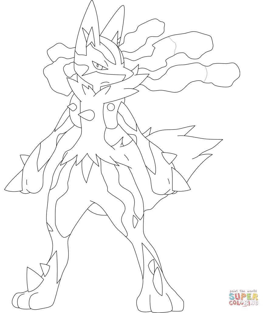 872x1030 Pokemon Coloring Pages Mega Lucario New Mega Lucario Coloring Page