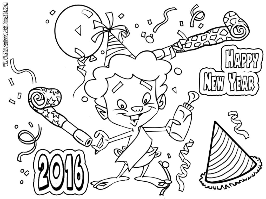 1024x768 Black And White New Year Coloring Pages 02 In 1