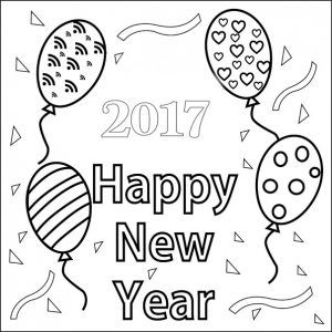 300x300 Happy New Year Coloring Pages 2017 For Preschoolers Special