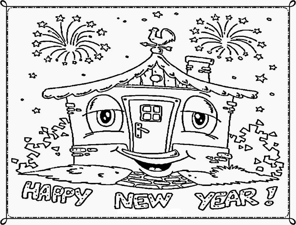 945x720 Cute Coloring Sheets For New Year 2018